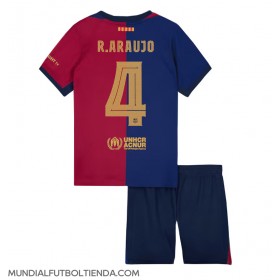 Camiseta Barcelona Ronald Araujo #4 Primera Equipación Replica 2024-25 para niños mangas cortas (+ Pantalones cortos)